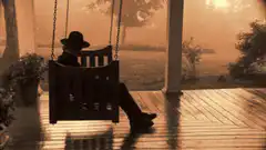 Silhouette on porch swing