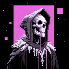 pixel art grim reaper glitch