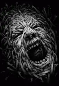 face made of hands