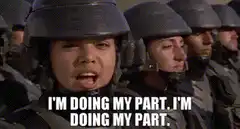 Soldiers saying I'm doing my part