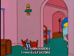 Homer Simpson in a dress determined