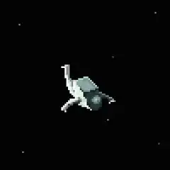 pixel astronaut floating in space