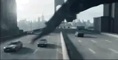 Batman lands on highway