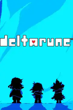 Deltarune title screen with three characters