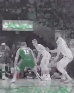 Jayson Tatum green flash basketball shot