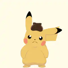 Pikachu wearing a detective hat