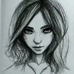 Girl sketch turns into Bitcoin