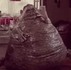 Slimer eating pizza
