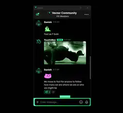 Vector Community chat with dancing GIF