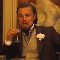 Leonardo DiCaprio raising a glass