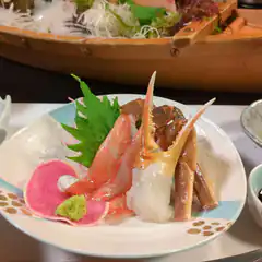 crab sashimi plate with wasabi