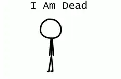 Stick figure falls over I Am Dead