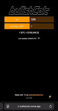 BullishCalc Bitcoin to Sats Converter