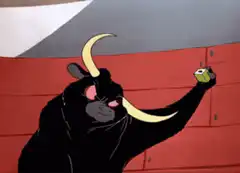Bull and Bugs Bunny in a bullfight