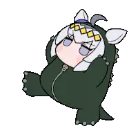 chibi character in dinosaur costume