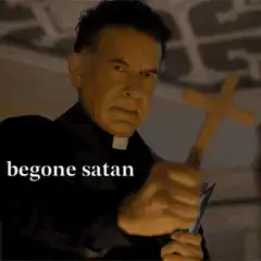 Father Merrin says begone satan