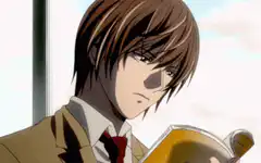 Light Yagami reading a book