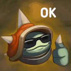 Spiked Helmet Character Thumbs Up OK
