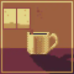 pixel art steaming mug