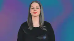 Woman wiggling fingers against colorful background
