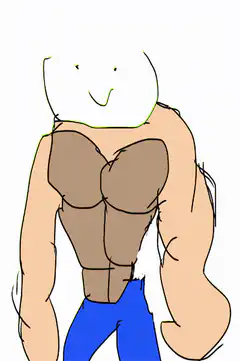 muscular white blob character