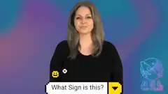 Woman signing 'What' in ASL