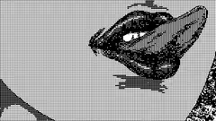 Halftone lips with hand
