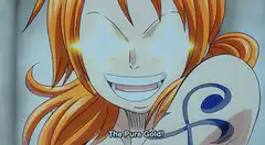 Nami's eyes turn into dollar signs