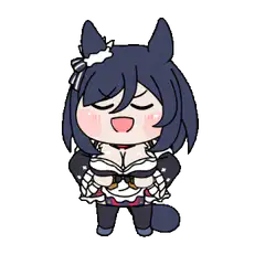 chibi horse girl maid happy