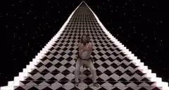 Buck Henry dancing on the pyramid