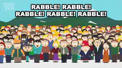 South Park crowd shouting rabble