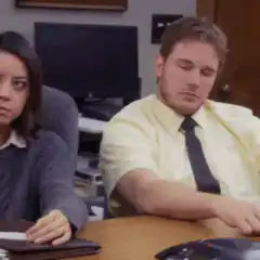Chris Pratt sleeping in a meeting