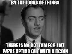 By the looks of things there is no bottom for fiat