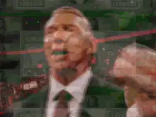 WWE Vince McMahon laughing with money