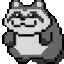 pixel art raccoon spinning