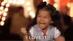 Little girl excitedly says I love it