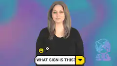 Woman demonstrating ASL sign