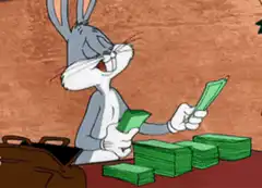 Bugs Bunny counting money