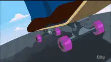 Peter Griffin skateboarding down stairs