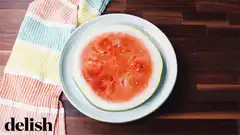 Watermelon slice transforms into a cute monster