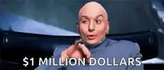 Dr. Evil pointing and thinking $1 million dollars