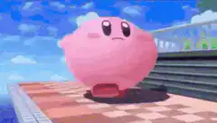 Kirby walking in different environments