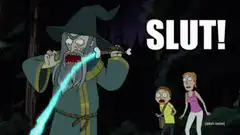 Wizard yells SLUT at Morty and Summer