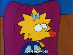 Lisa Simpson honking car horn