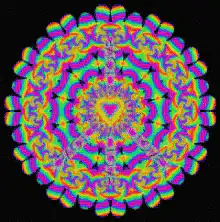 Psychedelic kaleidoscope mandala animation