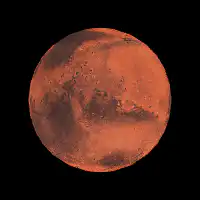 Rotating planet Mars
