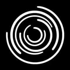 White spiral rotating on black background