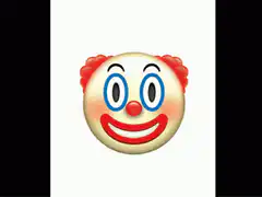 Clown emoji transitions to live action clown