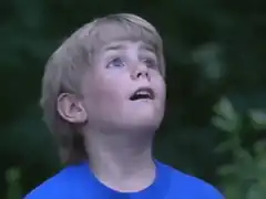 Boy looking up in awe