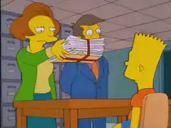 Bart Simpson gets a huge stack of homework